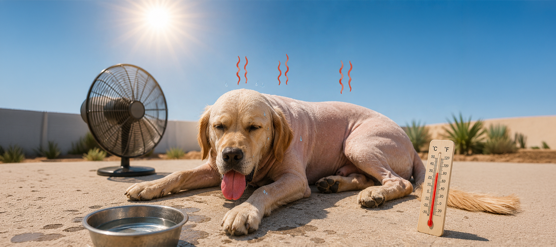 Een hond scheren. Maakt dit hun koeler in de zomer?